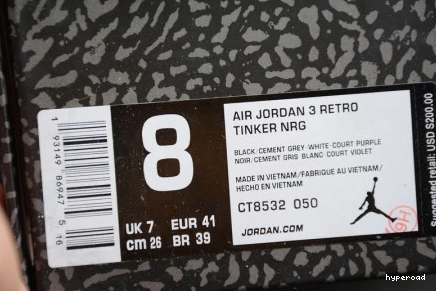 Hyperoad BLACK RETRO JORDAN PURPLE 3 COURT - 0822